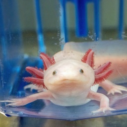Ein Axolotl in einem Labor des IMBA-Instituts Wien.